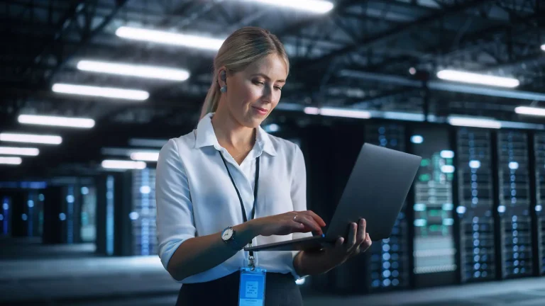 Woman engineer with computer